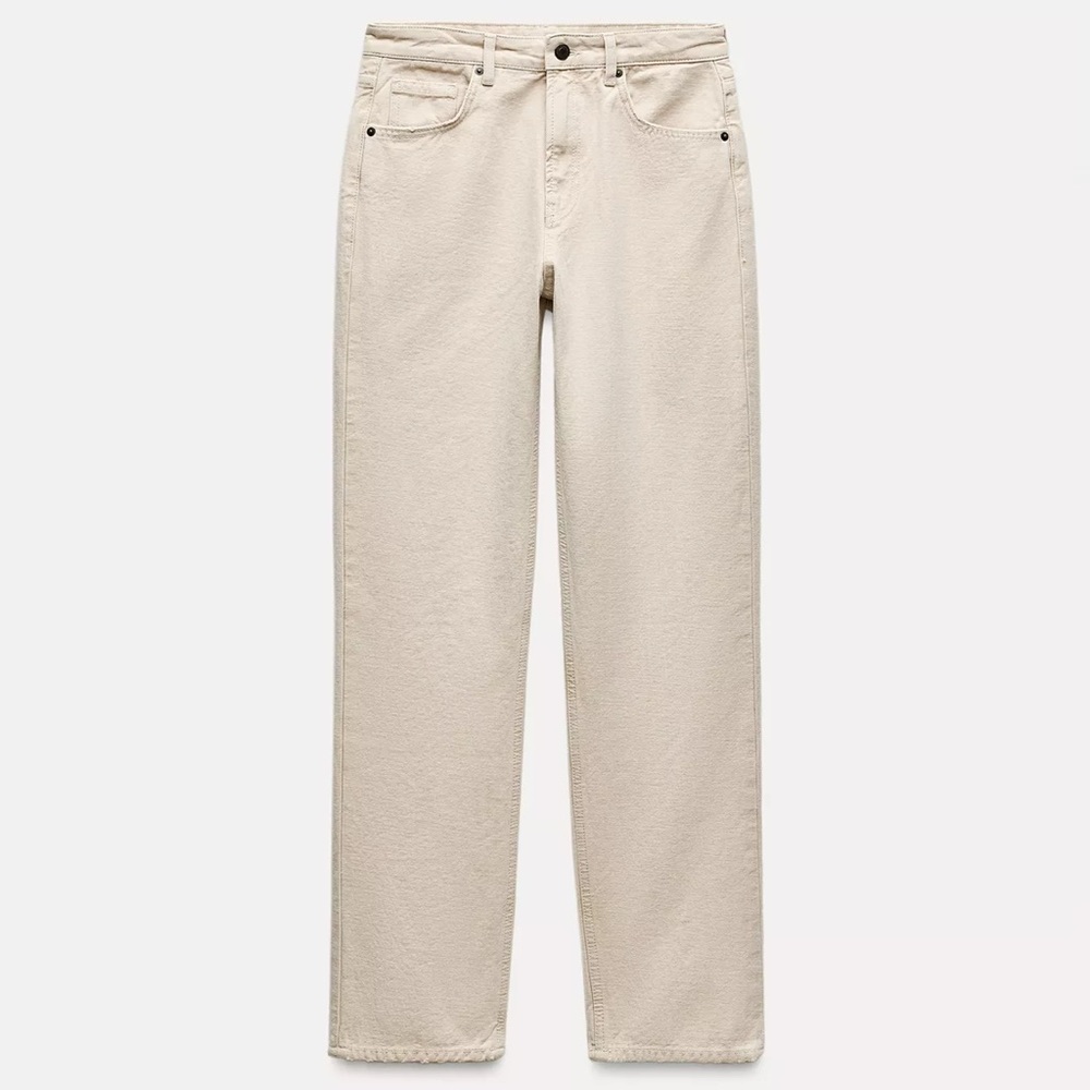 Zara straight cut mid rise jeans ZW collection